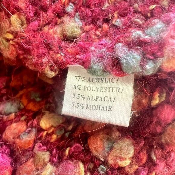 Alps Cardigan Sweater Womens Size Large Mohair Alpaca Blend Button Chunky Marled - Picture 6 of 6